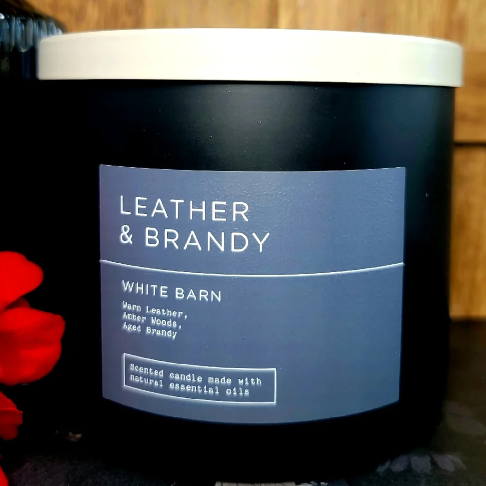 Bath & Body Works Leather & Brandy 3-Wick Candle